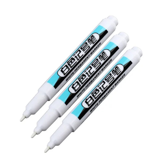 0.7/1.0/2.5MM White Permanent Marker Pens 1/3Pcs Paint Markers for Wood Rock Plastic Leather Glass Stone Metal Art Supplies