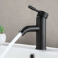 Black Minimalist Style Bathroom Faucet Hot Cold Water Sink Mixer Tap Stainless Steel Basin Faucets