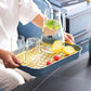 Cup Storage Tray Kitchen Double Layer Dish Drainer Fruit Vegetable Water Drain Washing Drying Fruit Plastic Bask Organizer