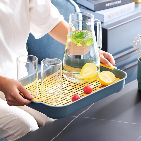 Cup Storage Tray Kitchen Double Layer Dish Drainer Fruit Vegetable Water Drain Washing Drying Fruit Plastic Bask Organizer