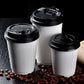 100x Disposable Cups with Lids Double Wall Layer Kraft