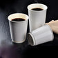 100x Disposable Cups with Lids Double Wall Layer Kraft