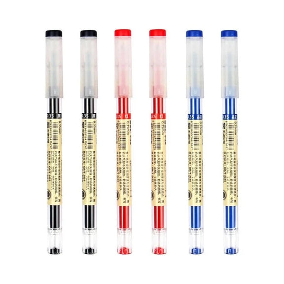 12Pcs/Lot Japan Fine Point Pen 0.35Mm Black Blue Red Ink Gel Pen Ballpoint Pen School Office Student Writing Stationery Supply