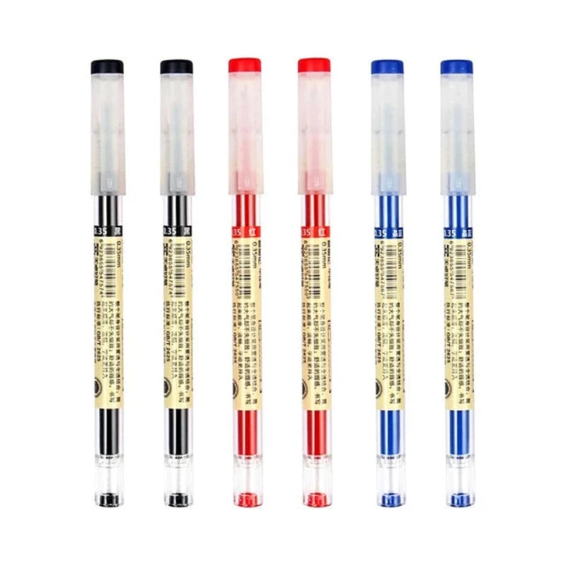 12Pcs/Lot Japan Fine Point Pen 0.35Mm Black Blue Red Ink Gel Pen Ballpoint Pen School Office Student Writing Stationery Supply