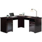 Dark Brown L-Shaped Office Corner Desk