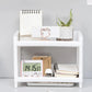 1PC PP Desktop Double Layer Storage Rack Rectangular White Organizing Student Desk Office Cosmetics Stationery