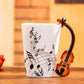 240Ml Creative Music Ceramic Mug Guitar Violin Style Cute Coffee Tea Milk Stave Mugs and Cups with Handle Novelty Gifts