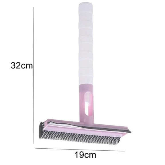 3 in 1 Window Cleaning Brush Glass Wiper for Bathroom Mirror Window with Spray Double-Sided Window Cleaner Squeegee Wiper