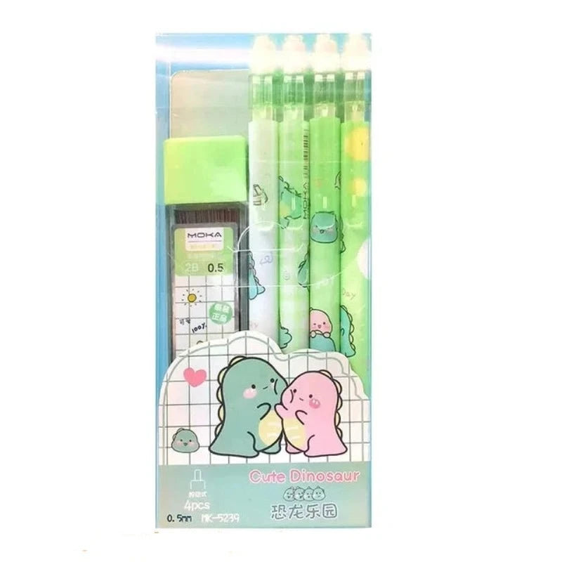 4/6Pcs 0.5Mm Mechanical Pencils Kawaii Automatic Pencils with Erasers Korean Stationery Cute Pencils School Office Press Pens