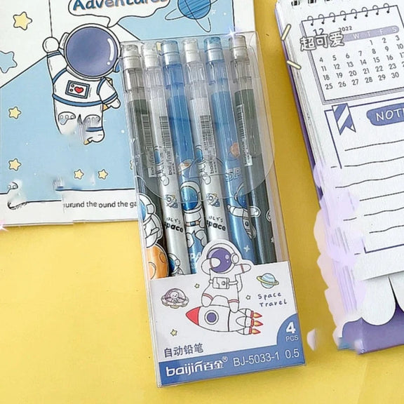 4/6Pcs 0.5Mm Mechanical Pencils Kawaii Automatic Pencils with Erasers Korean Stationery Cute Pencils School Office Press Pens