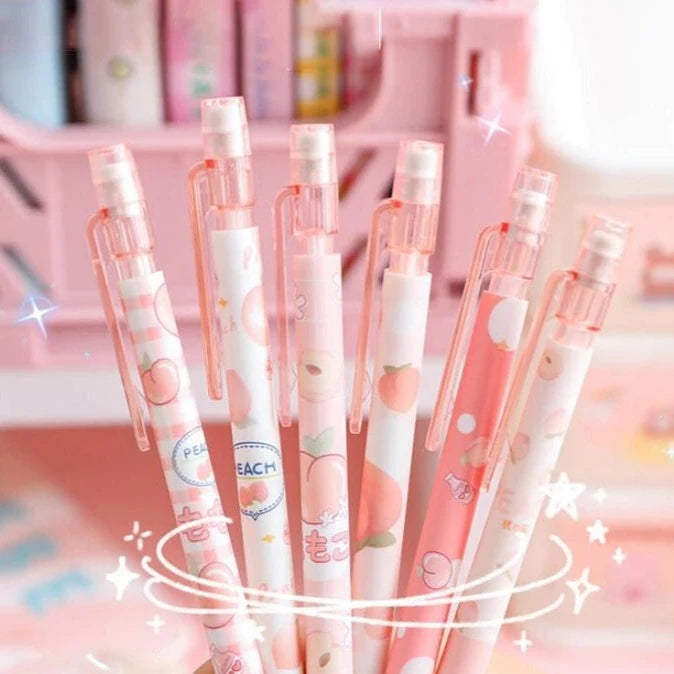 4/6Pcs 0.5Mm Mechanical Pencils Kawaii Automatic Pencils with Erasers Korean Stationery Cute Pencils School Office Press Pens