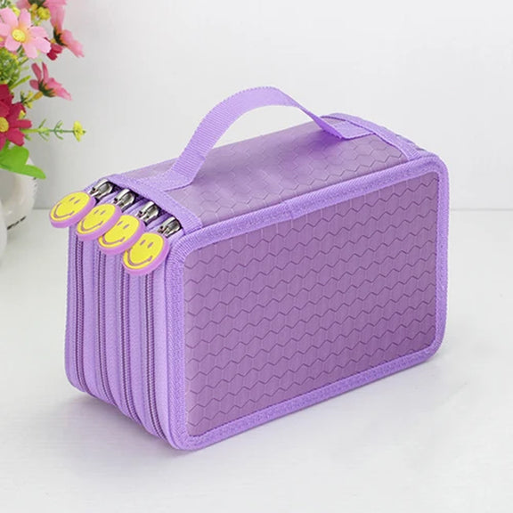 36/48/72 Holes Pencil Case for Drawing Painting Art Marker Pens Multifunction Large Capacity School Stationery Bag Pouch Supply