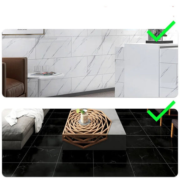 20Pcs Wallstickers Self Adhesive Waterproof Marble PVC Floor Sticker Bathroom Living Room Renovation Decals Wall Ground Decor