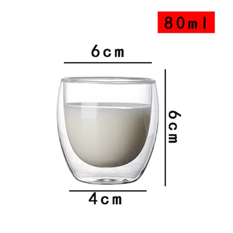 Heat Resistant Double Wall Glass Cup High Borosilicate Glass Mug Beer Juice Coffee Water Cups Transparent Cup Drinkware Gift