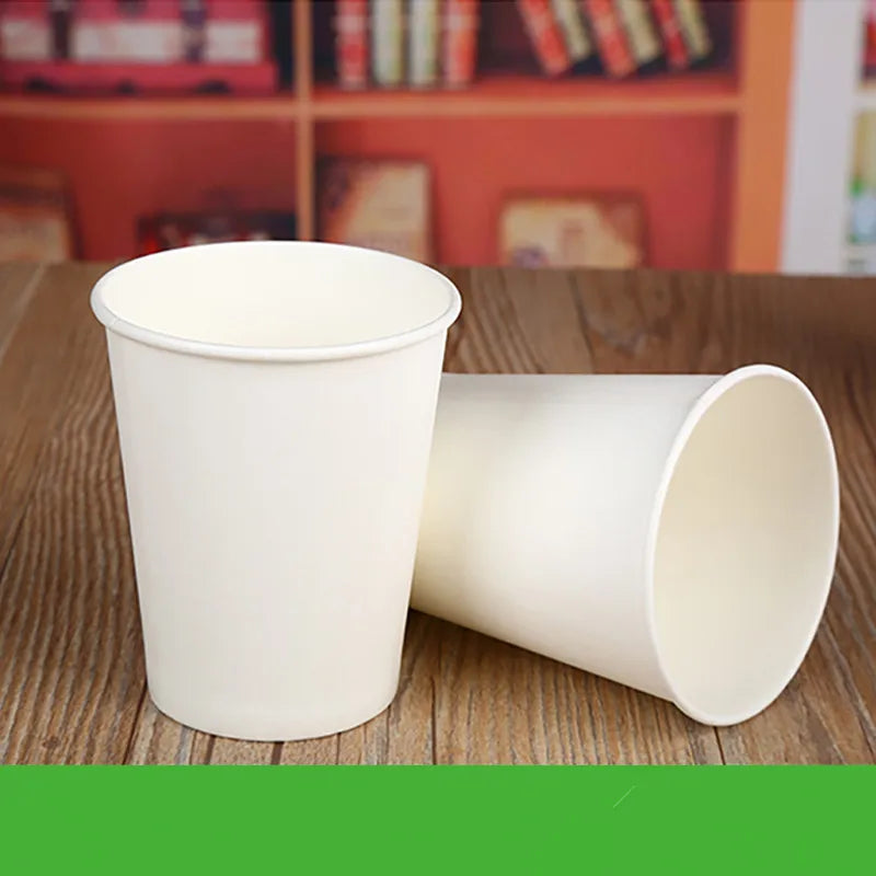 50/100pcs/Pack 250ml Pure White Paper Cups