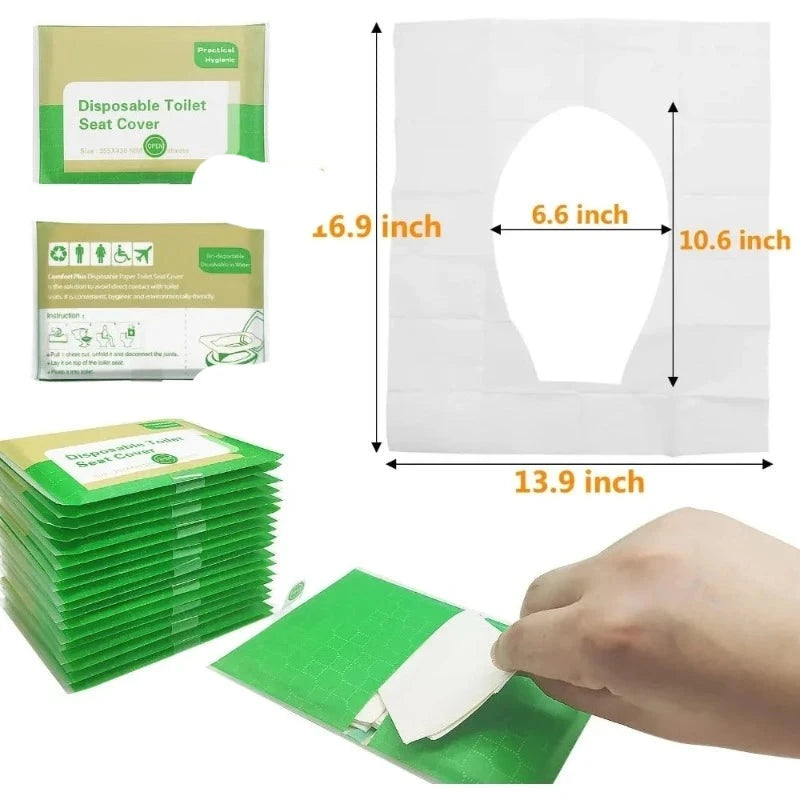 50/30/10PCS Disposable Toilet Seat Cover Portable Travel Camping Hotel Bathroom Degradable Waterproof Toilet Mat Accessories