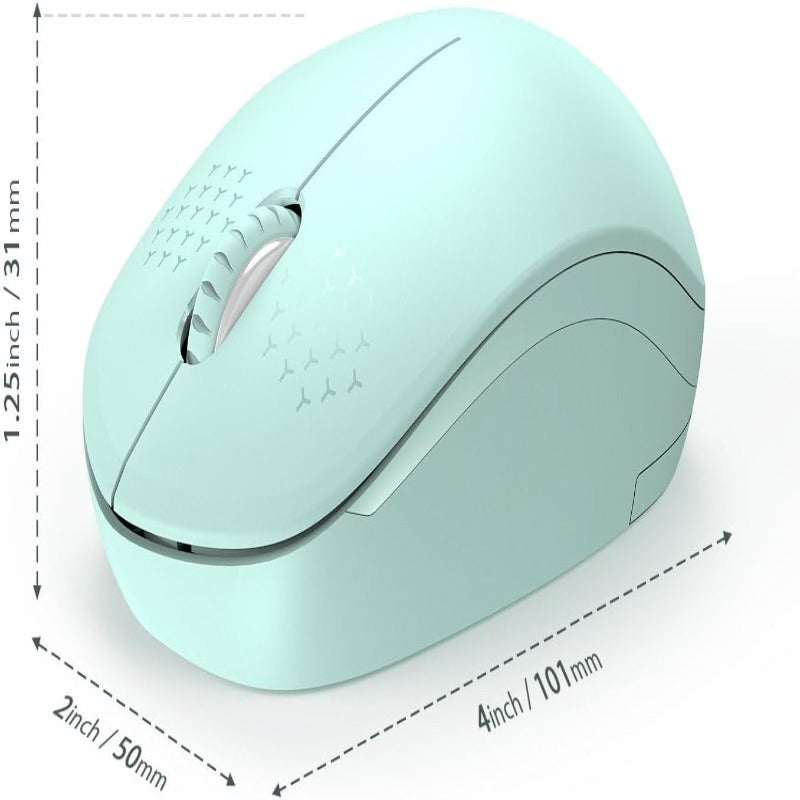 Wireless Mouse, 2.4G Noiseless Mouse with USB Receiver - Portable Computer Mice for PC, Tablet, Laptop with Windows System - Mint Green