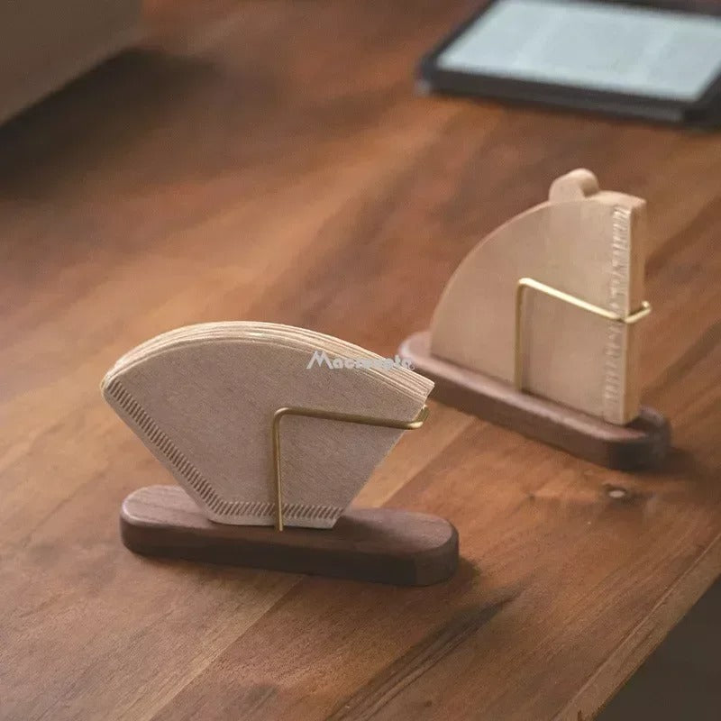 Stylish Walnut Filter Holder - Coffee Stand