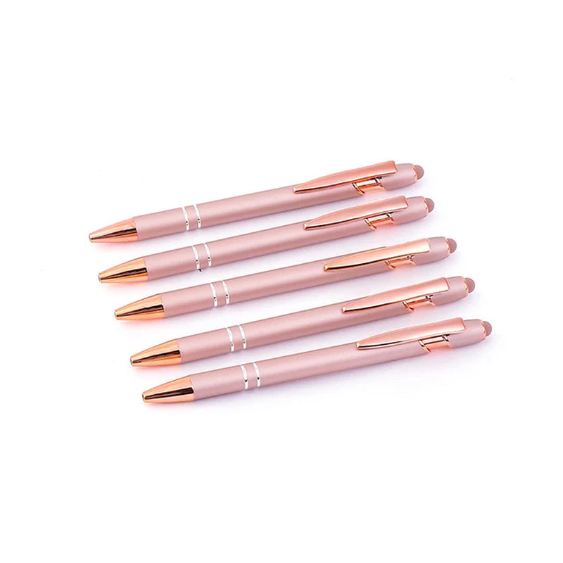 Personalized Carving LOGO Metal Creative Rose Gold Ballpoint Pen Customized Engraved Name Gift School Stationery Office Supplies