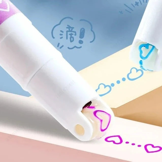 6Pcs/Set Flower Line Shape Highlighter Pen Roller Tip Curve Liner Marker Kawaii Korean Stationery School Office Supplies Gifts