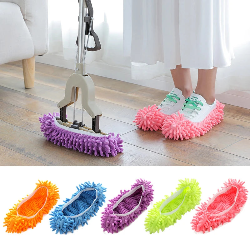 2/1PCS Microfiber Floor Dust Cleaning Slippers Cleaning Shoes Chenille Home Cloth Cleaning Shoes Cover Reusable Overshoes Mop