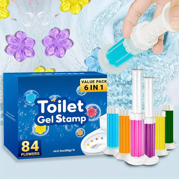 6Pcs in a Box Toilet Cleaner Gel, Aromatic Deodorizing Air Freshener, Floral Scented Toilet Freshener Aromatherapy Deodorizing