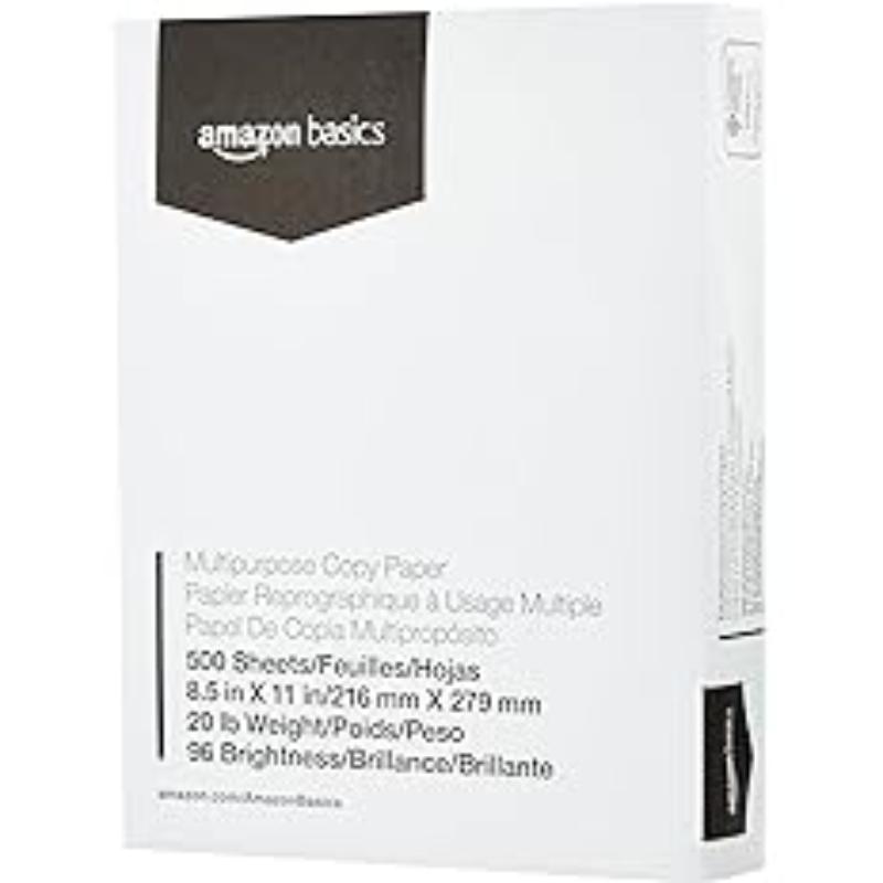 Amazon Basics Copy Paper, 500 Sheets, 96 Bright