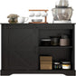 Elegant Black Sliding Barn Door Buffet