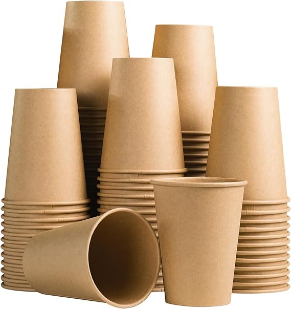 Lamosi 200 Pack 10 OZ Kraft Paper Cups, Brown