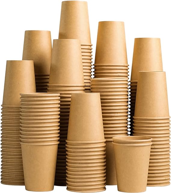 Lamosi 200 Pack 10 OZ Kraft Paper Cups, Brown