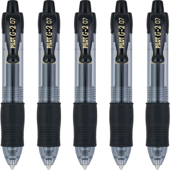 G2 Retractable Premium Gel Ink Roller Ball Pens, Fine Point, 5-Pack, Black Ink -31078