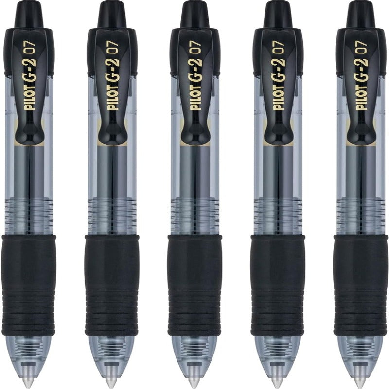 G2 Retractable Premium Gel Ink Roller Ball Pens, Fine Point, 5-Pack, Black Ink -31078