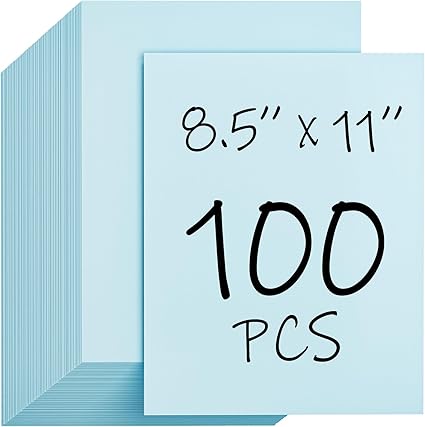 White Cardstock 8.5 x 11, 100 Sheets, 92lb