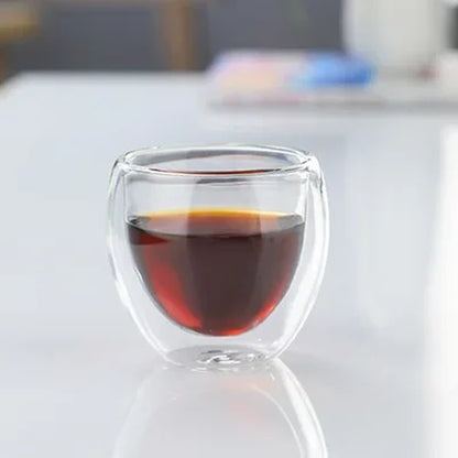 5 Sizes Double Wall Insulated Glass Cup Clear Espresso Coffee Mugs Handmade Beer Mug Tea Milk Glass Whiskey Glass Cups Drinkware