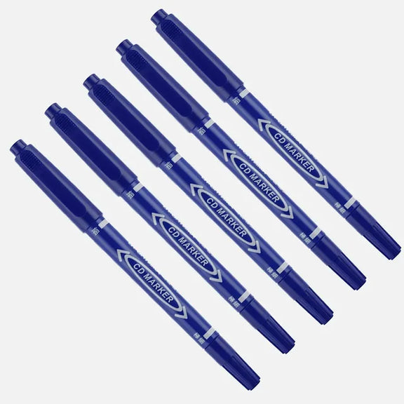 10Pcs Twin Tip Permanent Marker Black/Blue/Red Oil Marker Pen Fine Nid Marker Ink Stationery School & Office Supplies