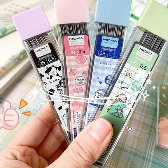 4/6Pcs 0.5Mm Mechanical Pencils Kawaii Automatic Pencils with Erasers Korean Stationery Cute Pencils School Office Press Pens