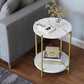 Elegant Marble Texture Round Tea Table