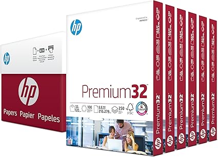 HP Premium 32 lb Paper, 100 Bright, 1,500 Sheets