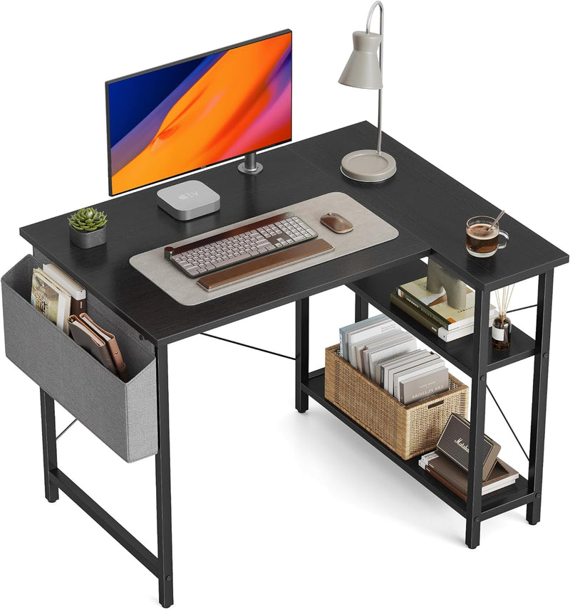 CubiCubi 40 Inch Small L Shaped Computer Desk