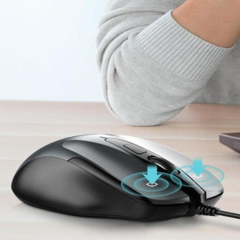 USB Wired Mouse, 6-Button Corded Mouse with 4 Adjustable DPI(6400/3200/1600/1000), Optical Computer Mouse with Ergonomic Design and 5FT Cord for Laptop, Chromebook, PC, Desktop, Mac, Notebook