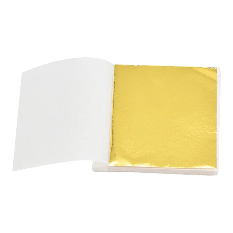 100/200 Sheets Imitation Gold Silver Foil Paper Leaf Gilding DIY Art Craft Paper Birthday Party Wedding Cake Dessert Decorations