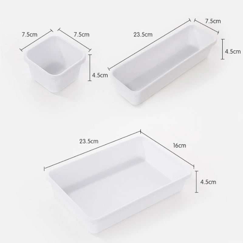 8Pcs/Set Adjustable Drawer Organizer Box Trays Make up Cosmetics Sundries Divider Holder Kitchen Bathroom Closet Jewellery Box