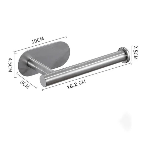 Adhesive Toilet Paper Holder Stainless Steel Wall Mount Kitchen Roll Towel Rack Napkin Dispenser Absorbent Stand Tissue Hanger