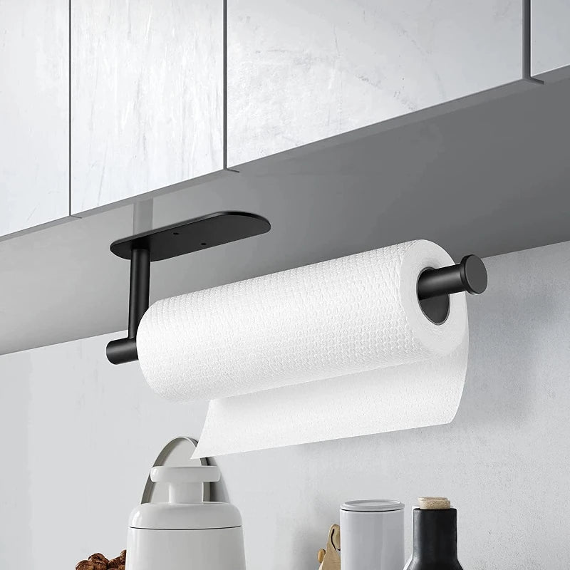 Adhesive Toilet Paper Holder Stainless Steel Wall Mount Kitchen Roll Towel Rack Napkin Dispenser Absorbent Stand Tissue Hanger