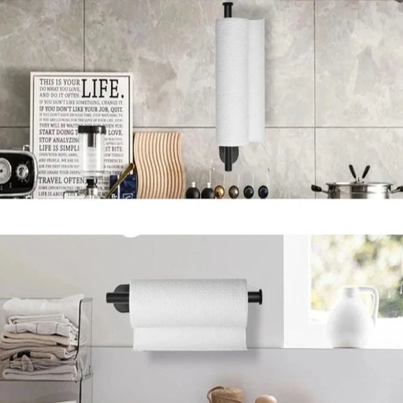 Adhesive Toilet Paper Holder Stainless Steel Wall Mount Kitchen Roll Towel Rack Napkin Dispenser Absorbent Stand Tissue Hanger