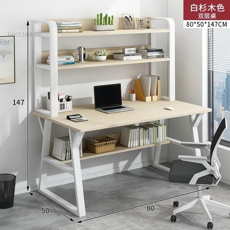 Affordable desk with an integrated bookshelf