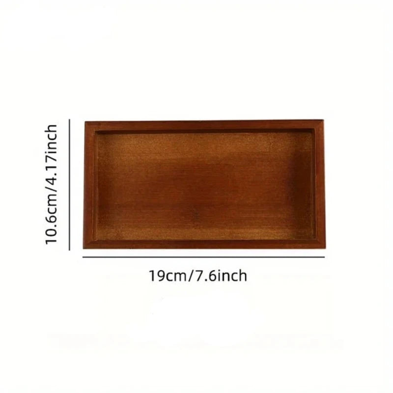 Bamboo Wooden Rectangular Tea Tray Solid Wood Tray Tea Cup Trays Stand Tray Wooden Hotel Dinner Plate Storage Tray Tableware