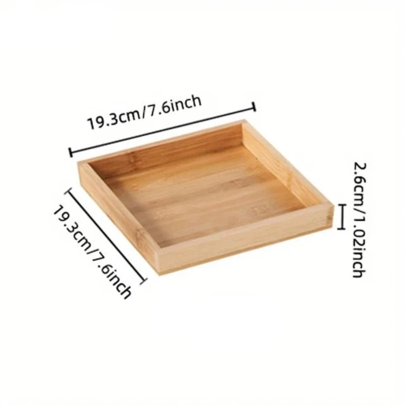 Bamboo Wooden Rectangular Tea Tray Solid Wood Tray Tea Cup Trays Stand Tray Wooden Hotel Dinner Plate Storage Tray Tableware