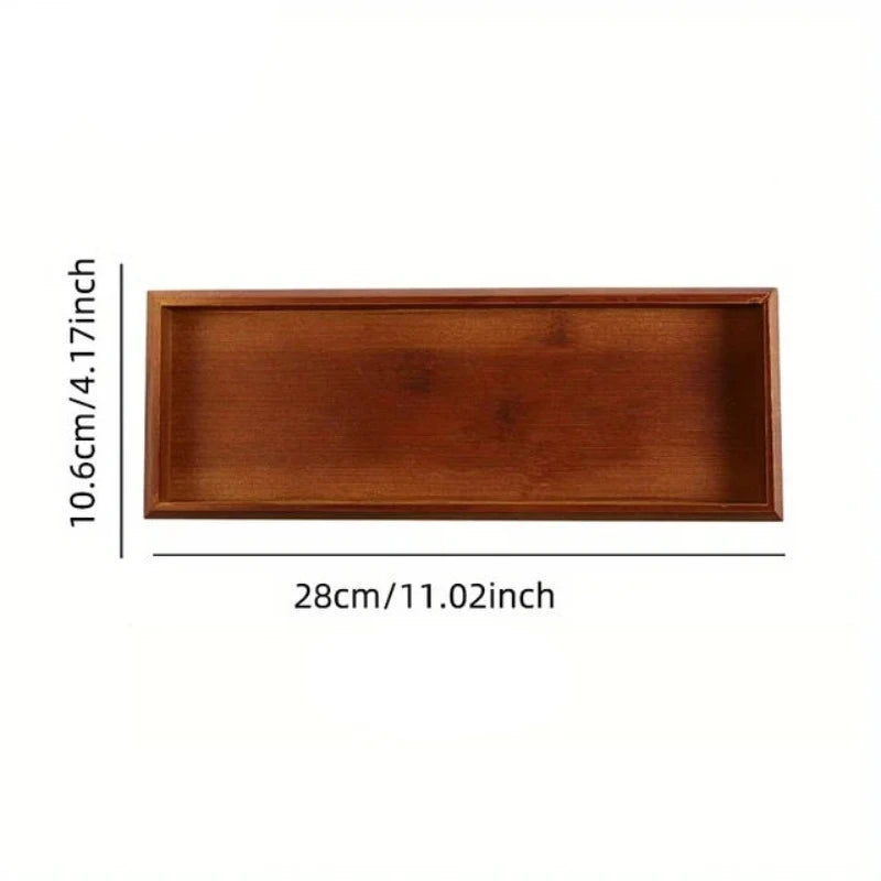 Bamboo Wooden Rectangular Tea Tray Solid Wood Tray Tea Cup Trays Stand Tray Wooden Hotel Dinner Plate Storage Tray Tableware