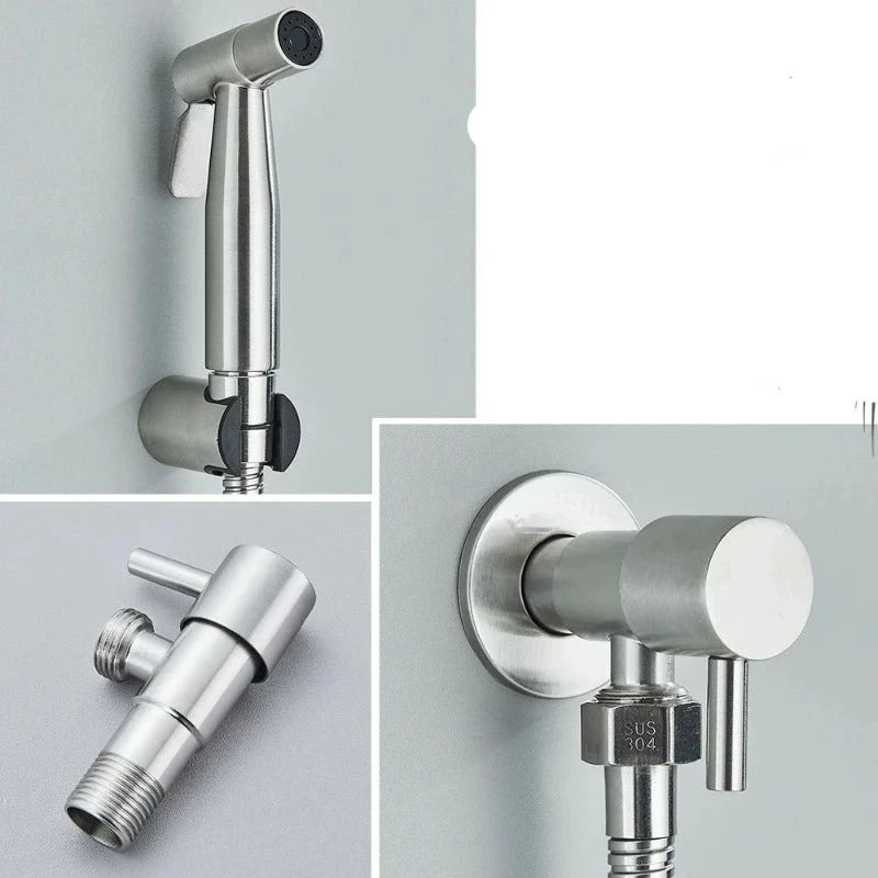 Black Single Cold Water Toilet Bidet Sprayer Faucet Bathroom Stainless Steel 304 Nickel Shower Bidet Wall Mounted Woman Cleaner